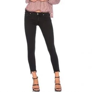 Paige Verdugo Ankle Jeans Distressed Black with Frayed Hem - Size 26